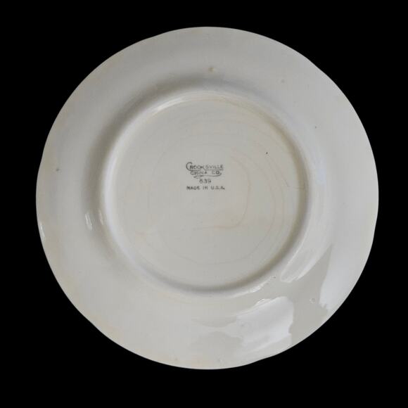 Vintage Crooksville China 639 Pink Floral 6" Plates Set of 3 USA Gold Trim - Picture 3 of 7